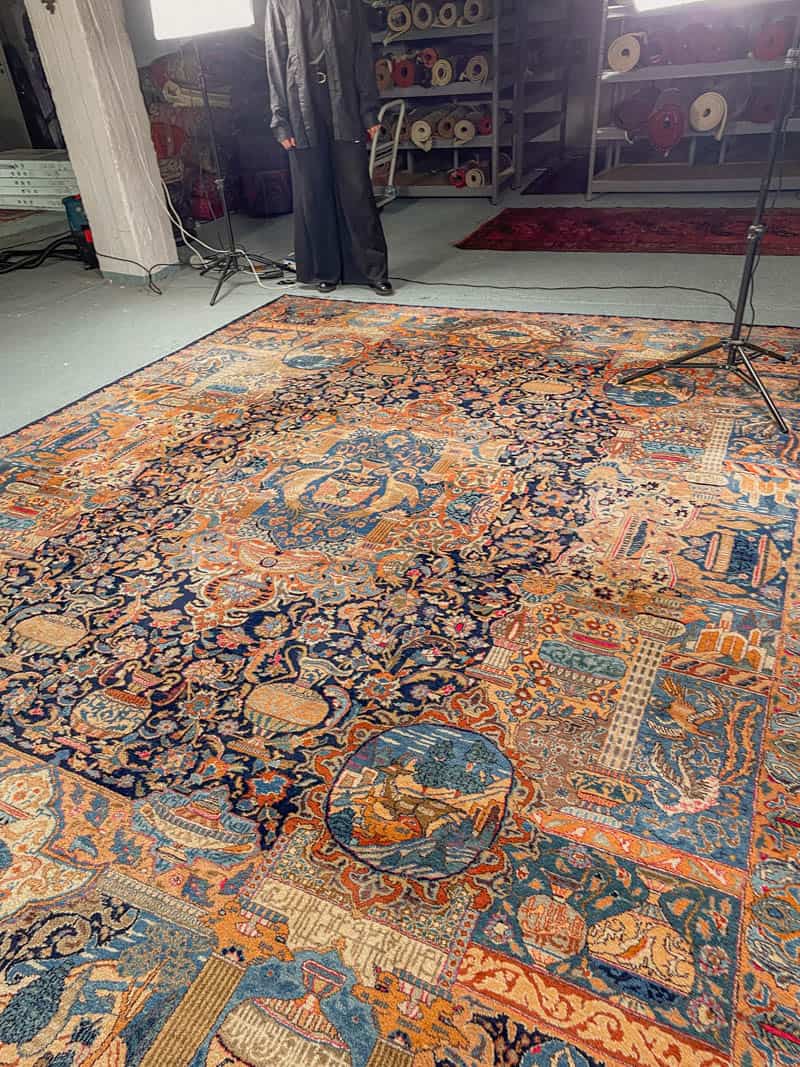 Äärimmäisen yksityiskohtainen palatsikokoinen keshan 393 x 302 cm