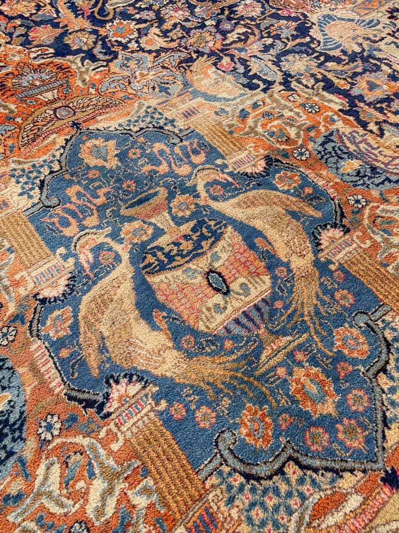 Äärimmäisen yksityiskohtainen palatsikokoinen keshan 393 x 302 cm