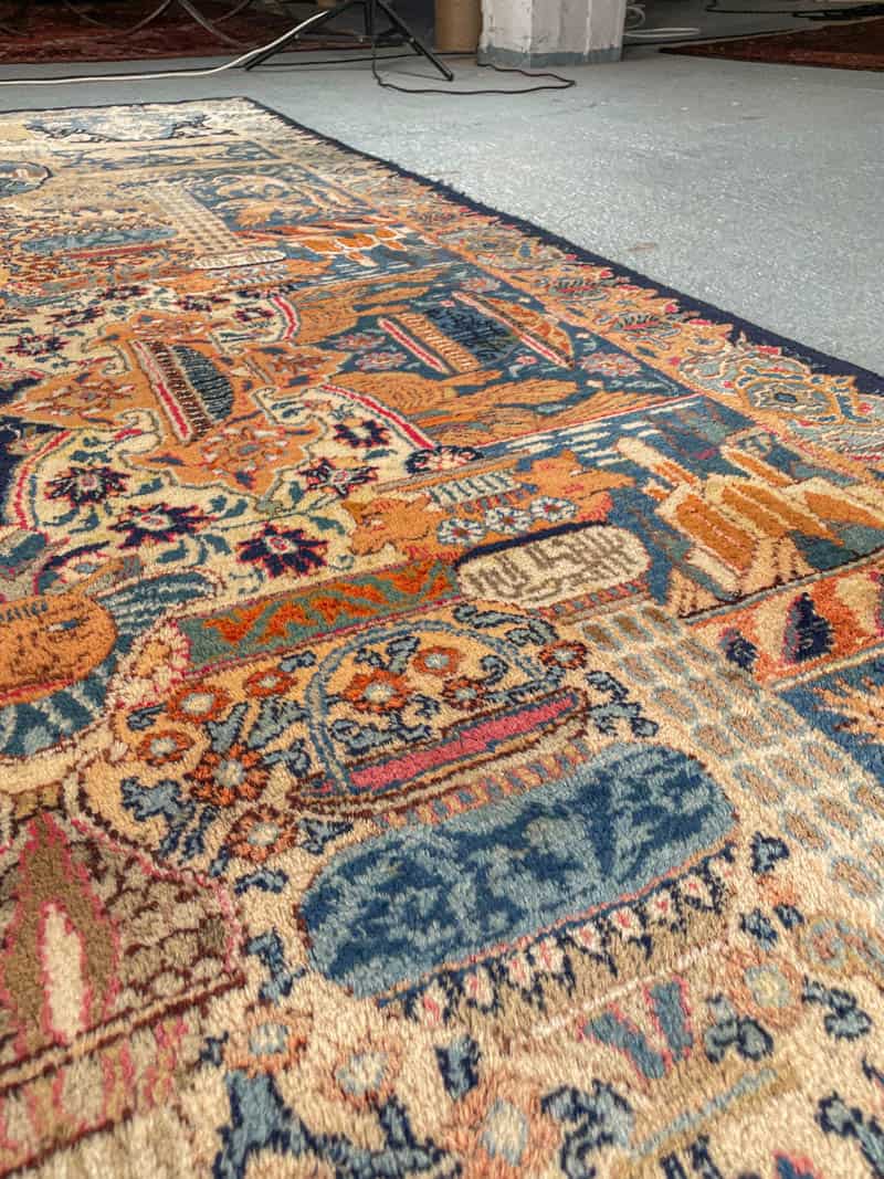 Äärimmäisen yksityiskohtainen palatsikokoinen keshan 393 x 302 cm