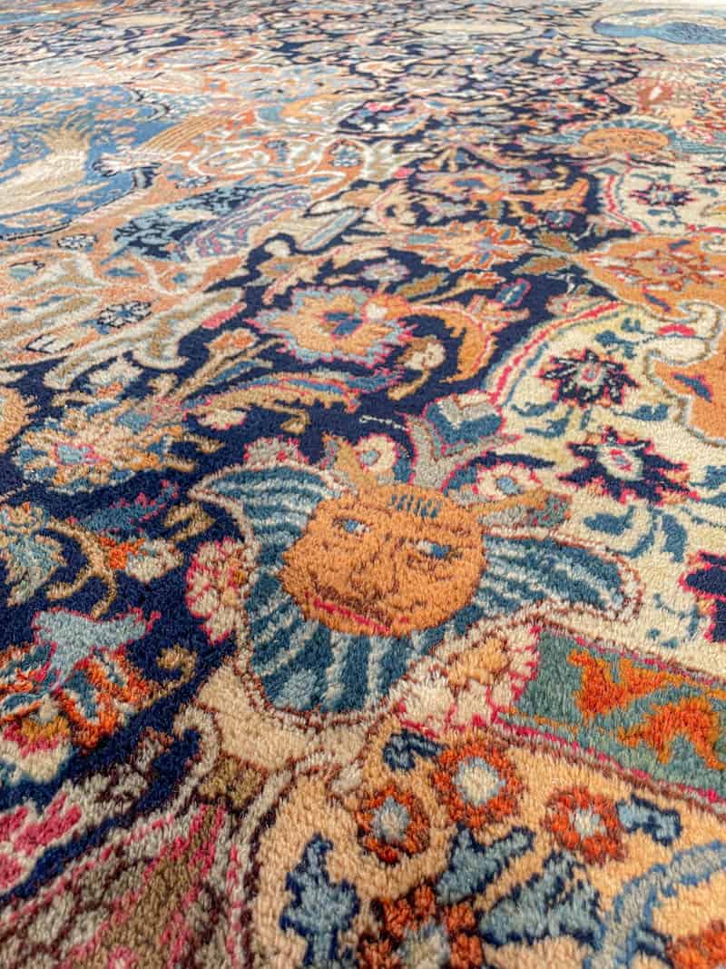 Äärimmäisen yksityiskohtainen palatsikokoinen keshan 393 x 302 cm