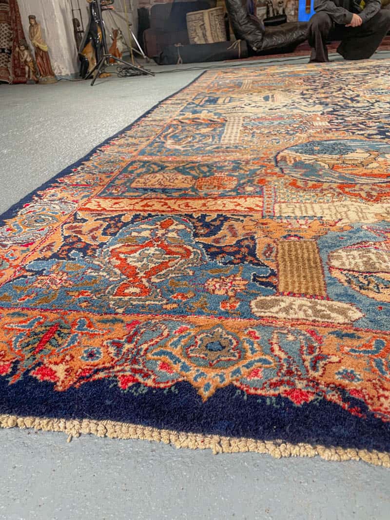 Äärimmäisen yksityiskohtainen palatsikokoinen keshan 393 x 302 cm