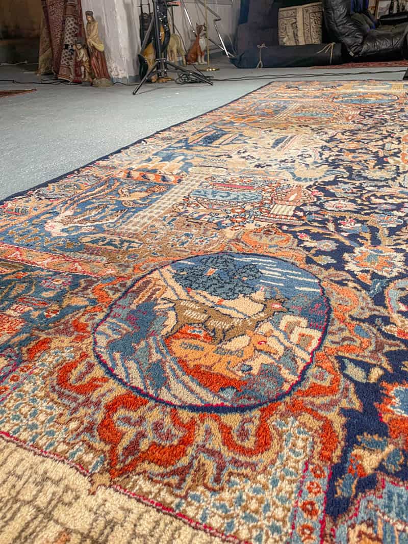 Äärimmäisen yksityiskohtainen palatsikokoinen keshan 393 x 302 cm