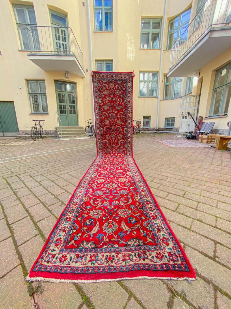 palatsikokoinen sarouk käytävämatto 1960 luvulta, 430 x 90 cm
