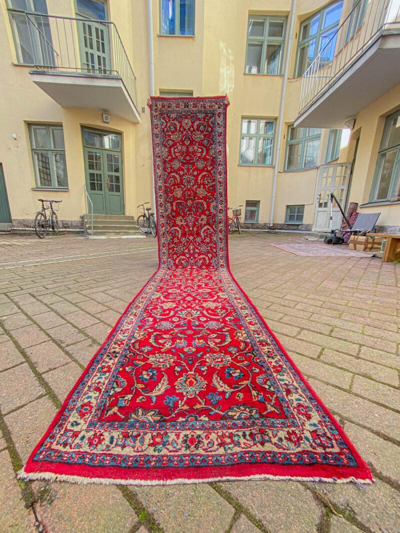 palatsikokoinen sarouk käytävämatto 1960 luvulta, 430 x 90 cm