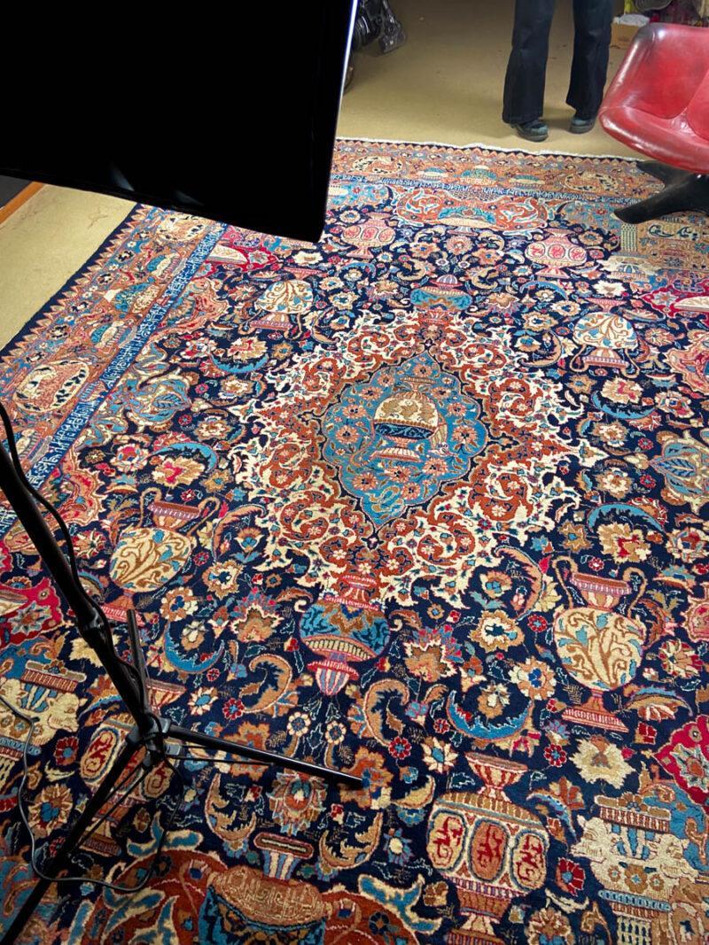 Äärimmäisen yksityiskohtainen palatsikokoinen keshan  415 x 296 cm