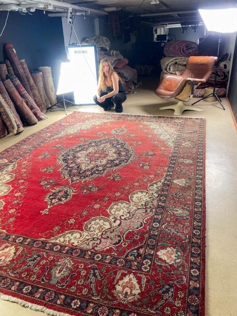 tyrmäävä tabriz 1970 luvulta 355 x 255 cm