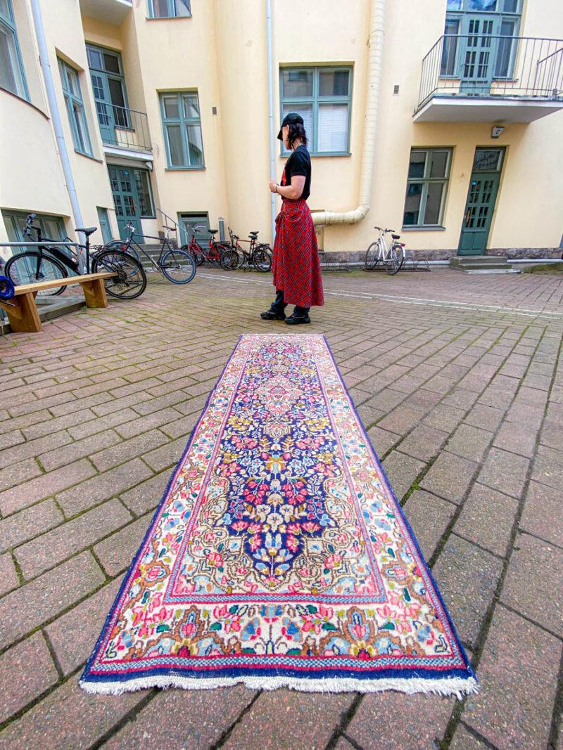 Äärimmäisen harvinainen kirman käytävämatto 250 x 75 cm
