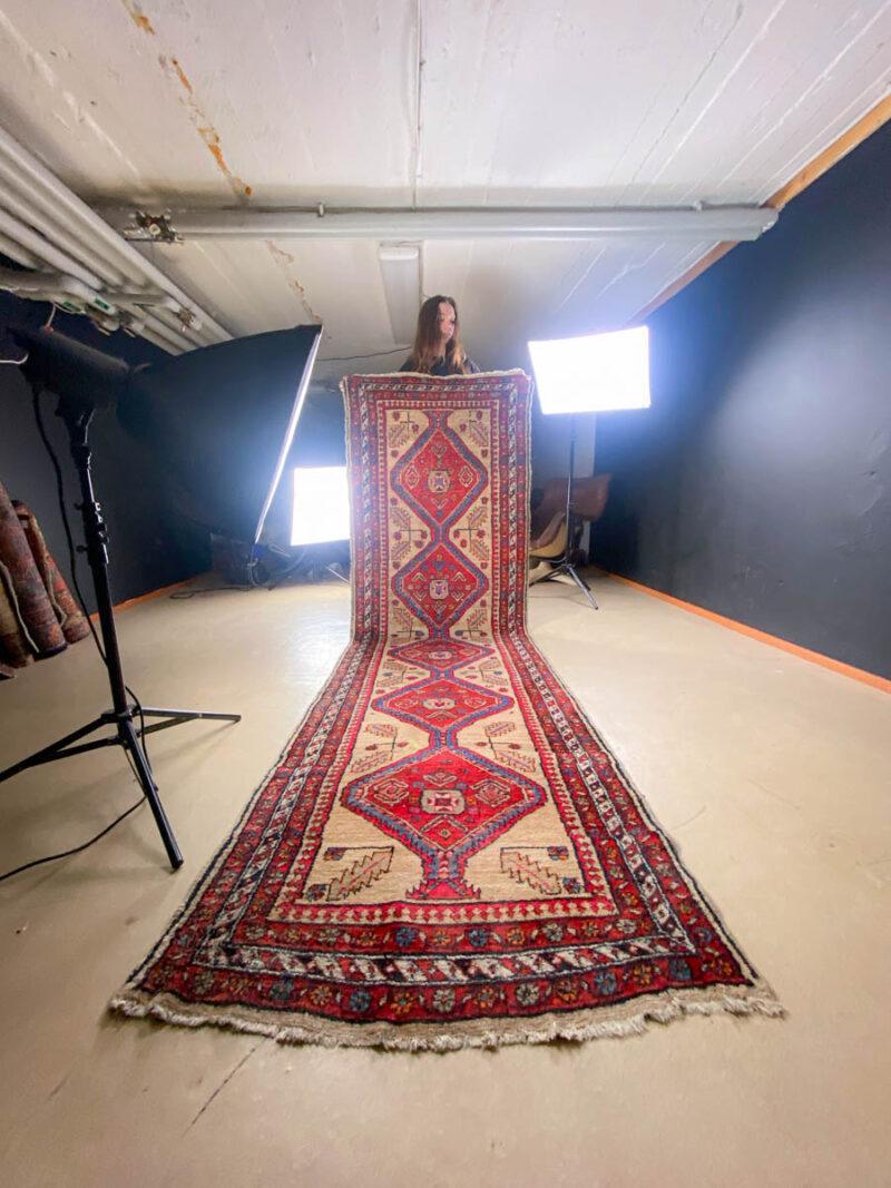upea hamadan käytävämatto 1970 luvulta – 335 x 90 cm (kopio)