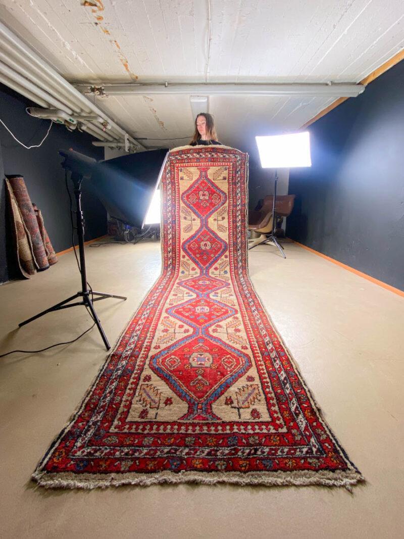 upea hamadan käytävämatto 1970 luvulta – 335 x 90 cm (kopio)