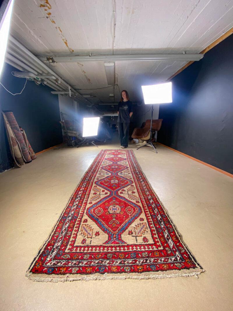 upea hamadan käytävämatto 1970 luvulta – 335 x 90 cm (kopio)