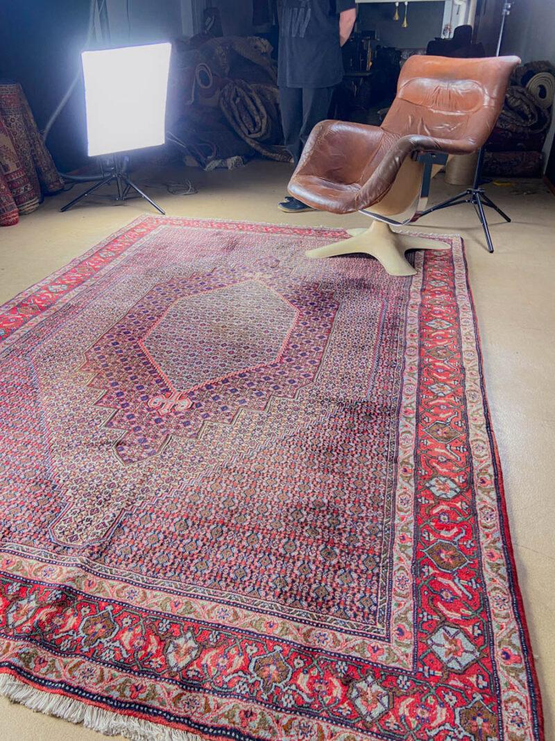 harvinainen vaaleanpunainen vintage bijar 295 x 202 cm