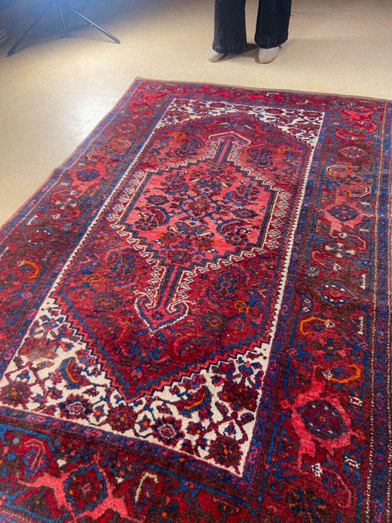 viininpunainen puoliantiikki hamadan 200 x 130 cm