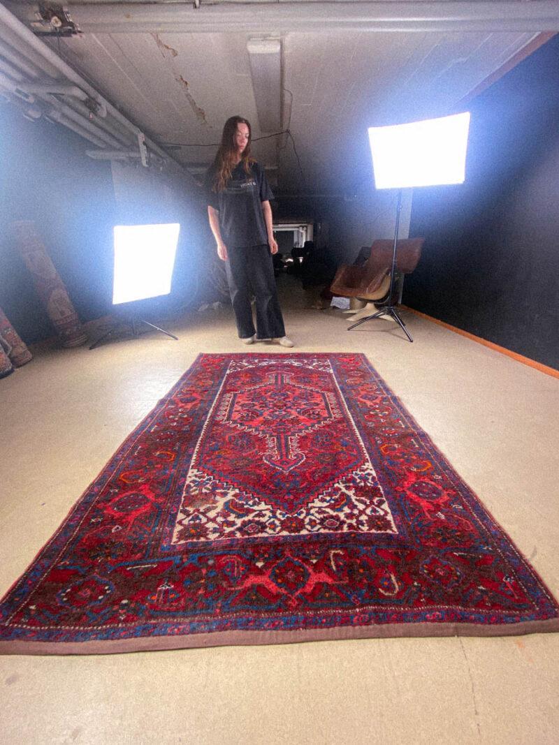viininpunainen puoliantiikki hamadan 200 x 130 cm