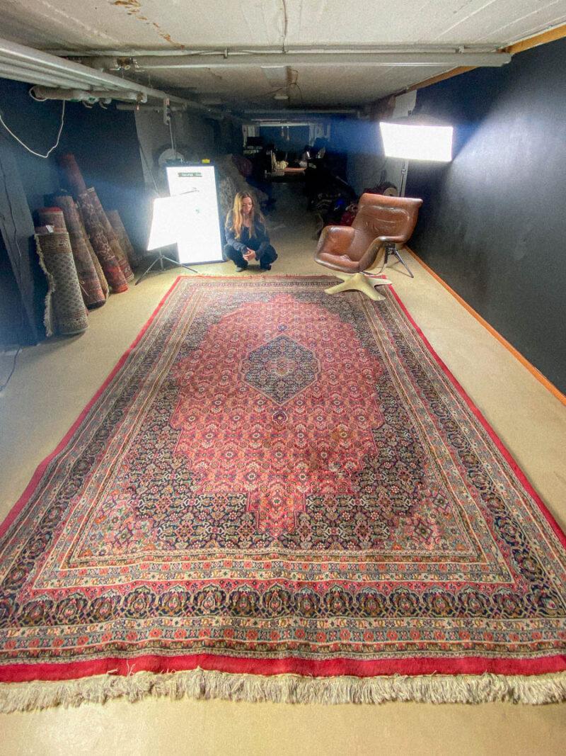 yksityiskohtainen vintage bijar (pesty) 360 x 235 cm