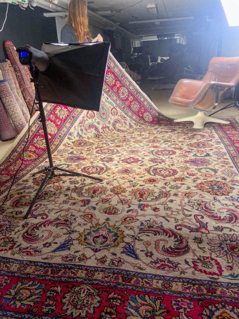 tyrmäävä palatsikokoinen vintage tabriz  370 x 285 cm