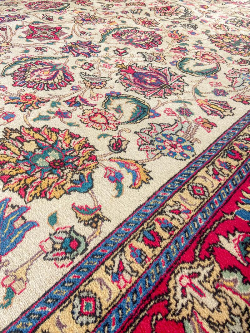 tyrmäävä palatsikokoinen vintage tabriz  370 x 285 cm