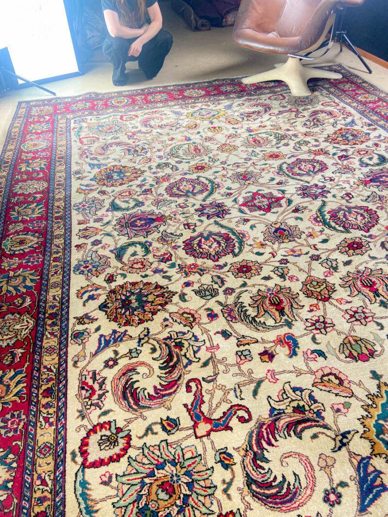 tyrmäävä palatsikokoinen vintage tabriz  370 x 285 cm