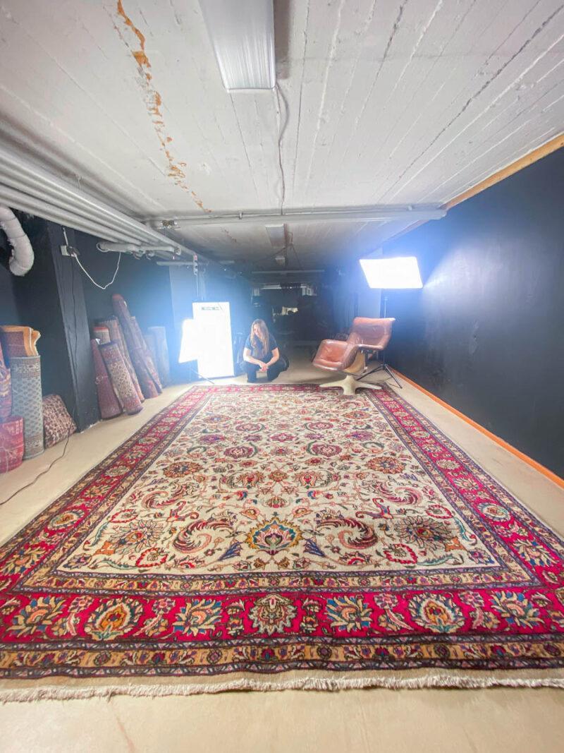 tyrmäävä palatsikokoinen vintage tabriz  370 x 285 cm