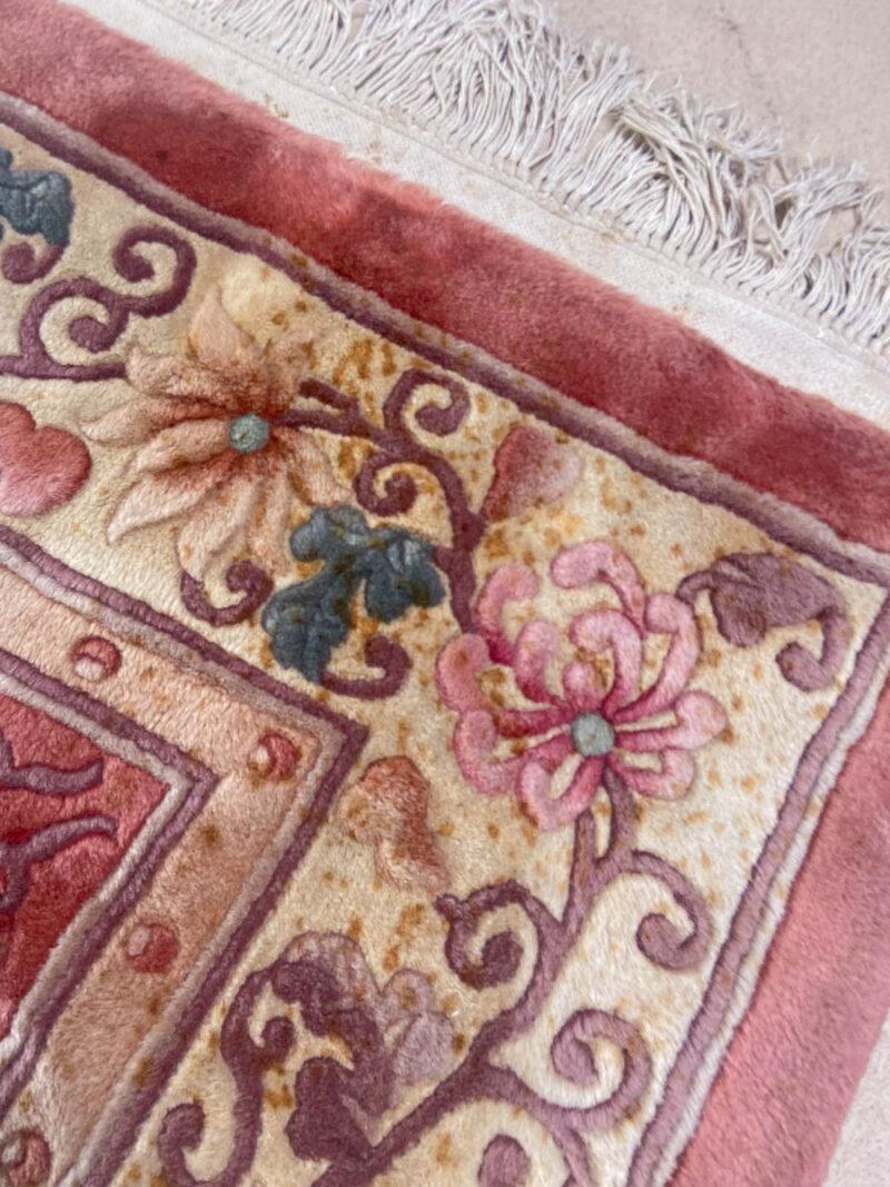elämää nähnyt vaaleanpunainen aubusson 285 x 185 cm