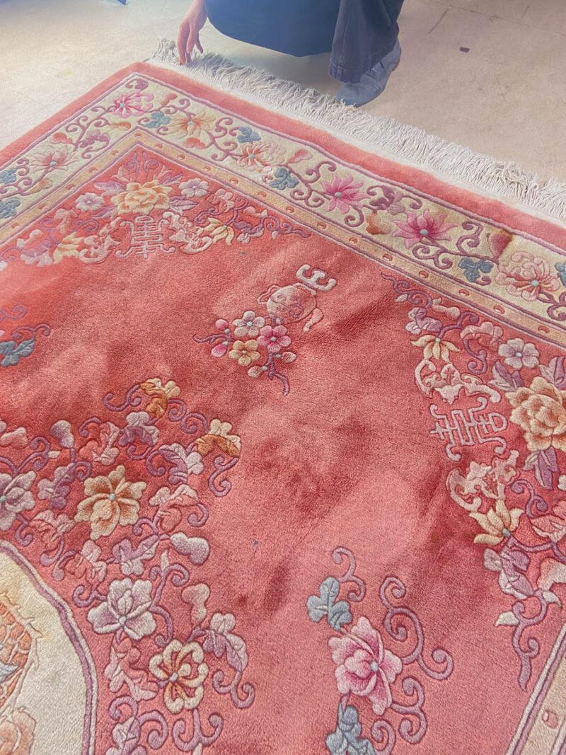 elämää nähnyt vaaleanpunainen aubusson 285 x 185 cm