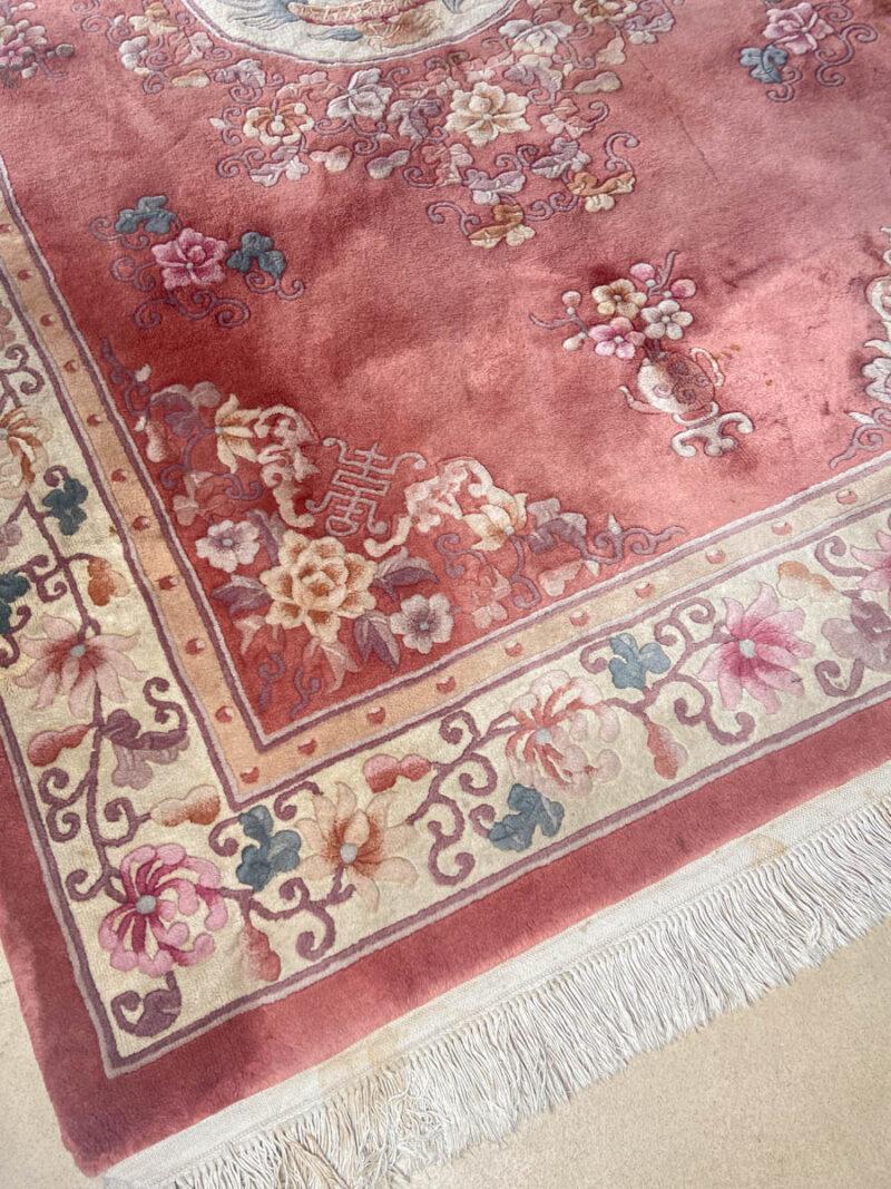 elämää nähnyt vaaleanpunainen aubusson 285 x 185 cm