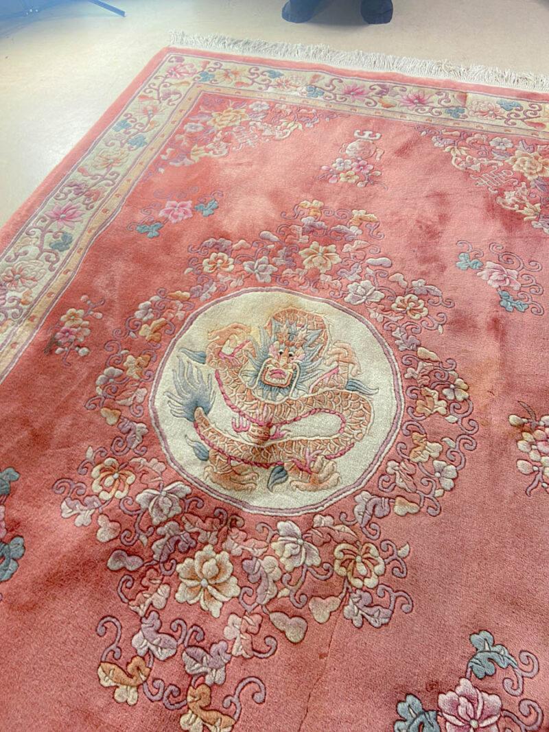 elämää nähnyt vaaleanpunainen aubusson 285 x 185 cm
