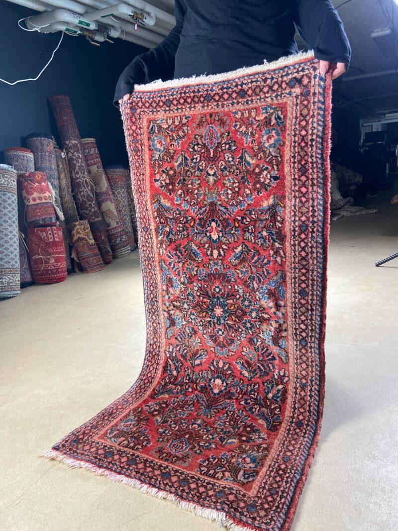 psykedeelinen sarouk 1960 luvulta 127 x 62 cm