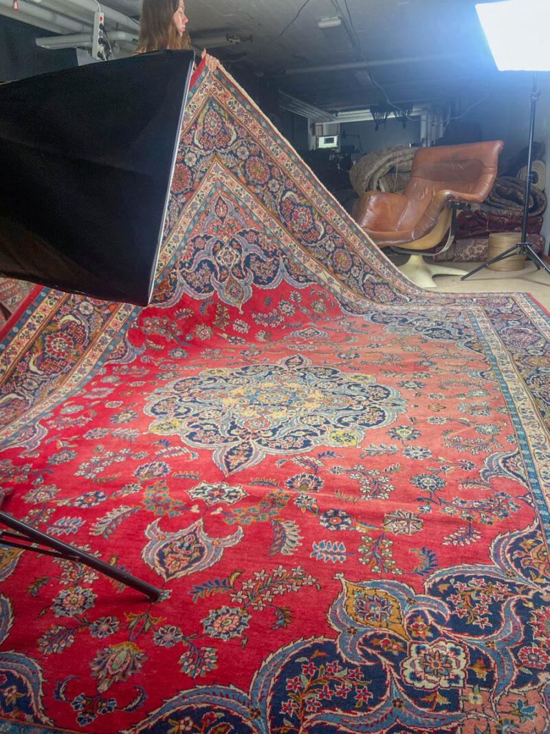 elegantti vintage tabriz lintuaiheella  360 x 257 cm