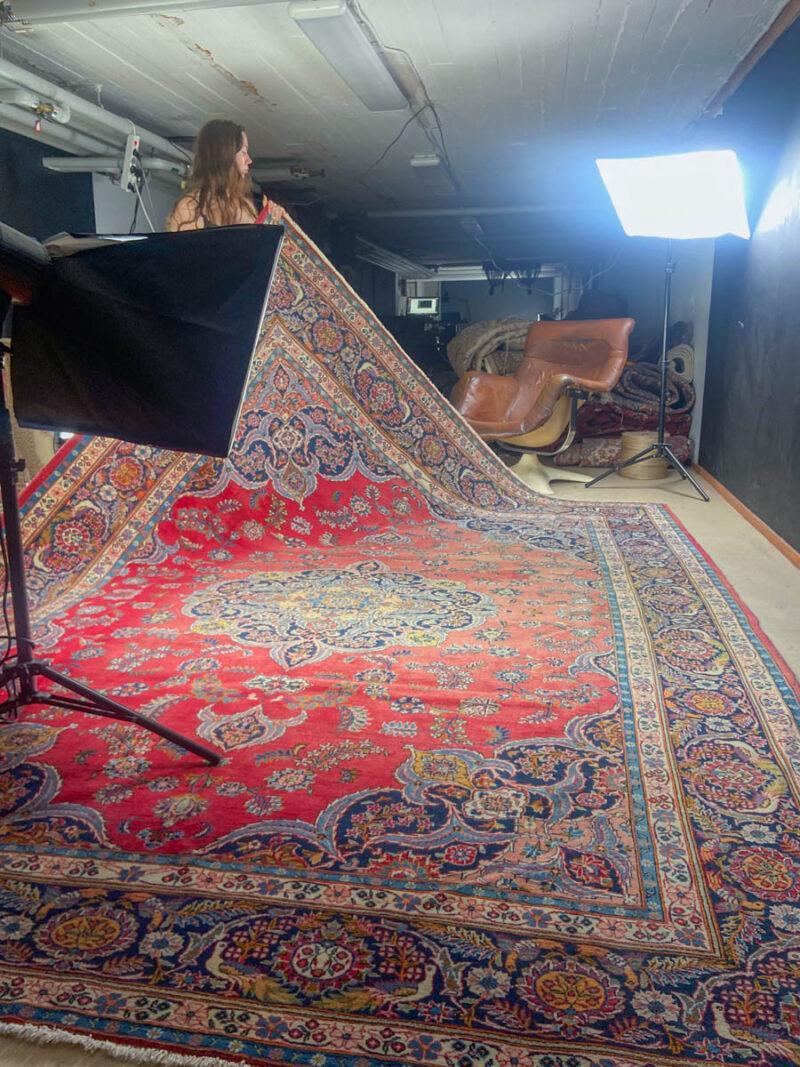 elegantti vintage tabriz lintuaiheella  360 x 257 cm
