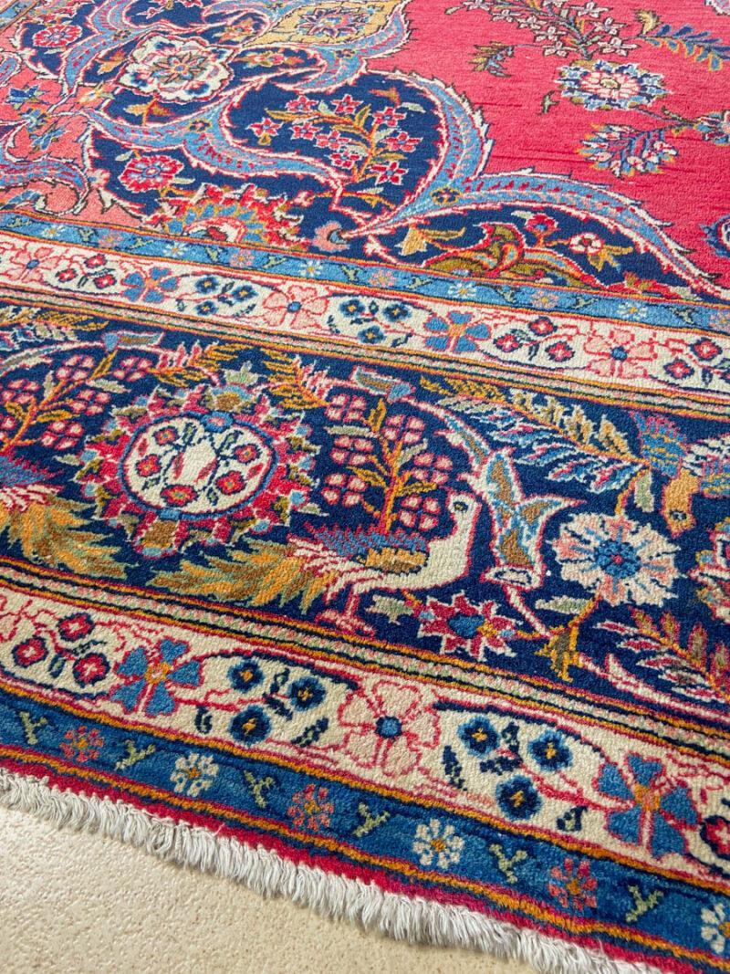 elegantti vintage tabriz lintuaiheella  360 x 257 cm