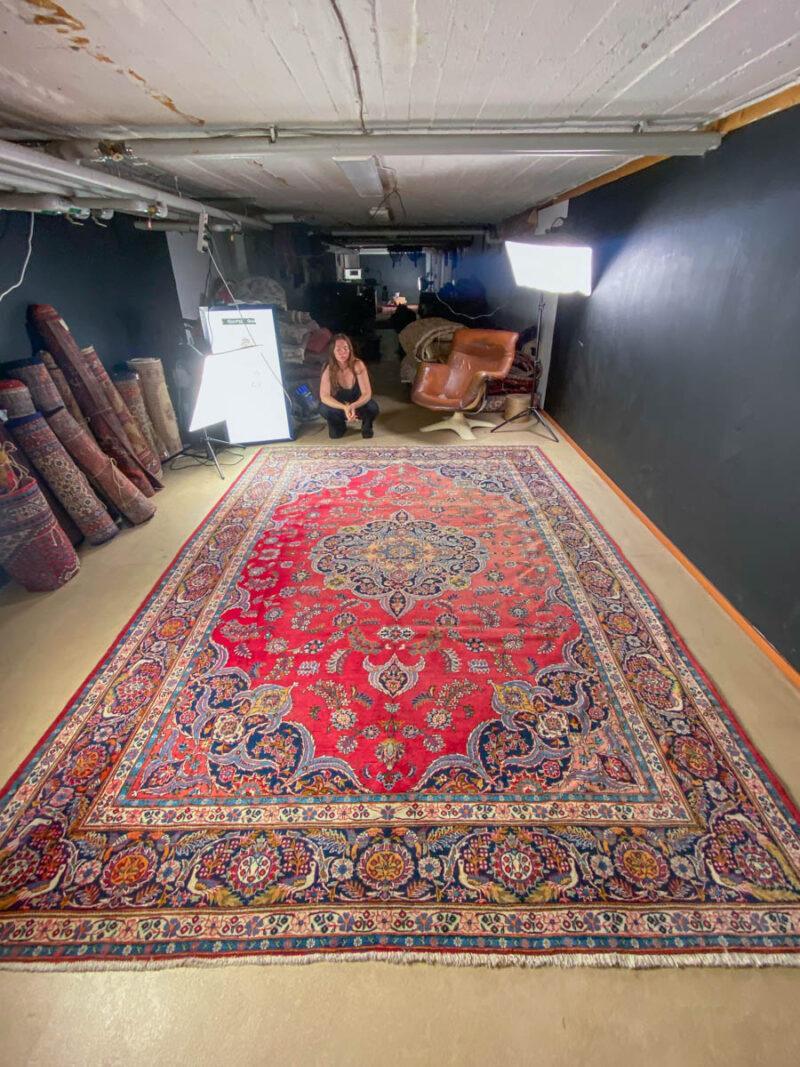 elegantti vintage tabriz lintuaiheella  360 x 257 cm