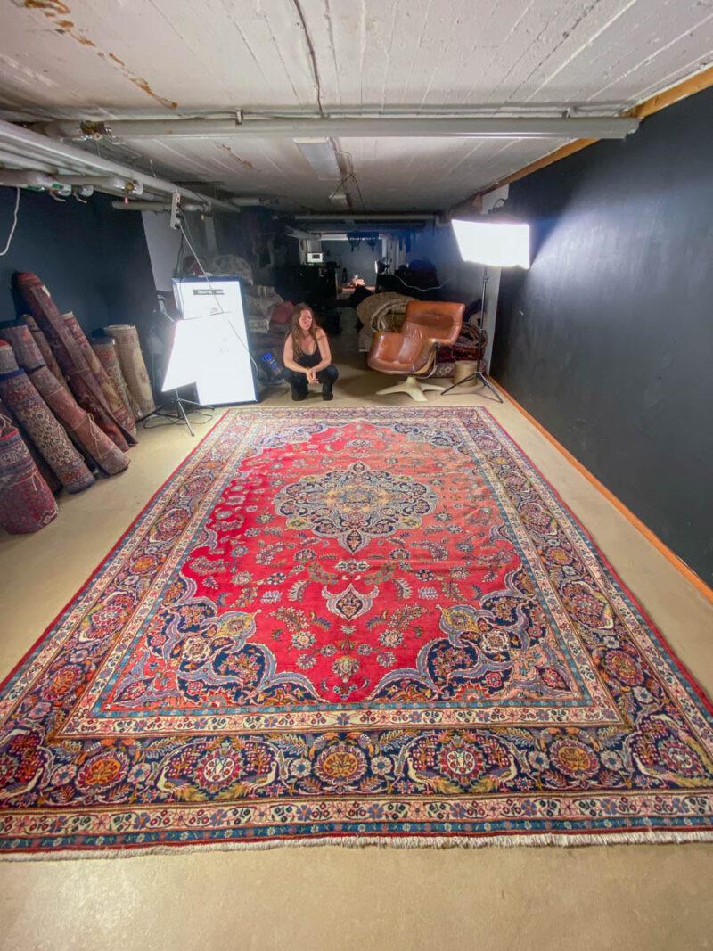 elegantti vintage tabriz lintuaiheella  360 x 257 cm
