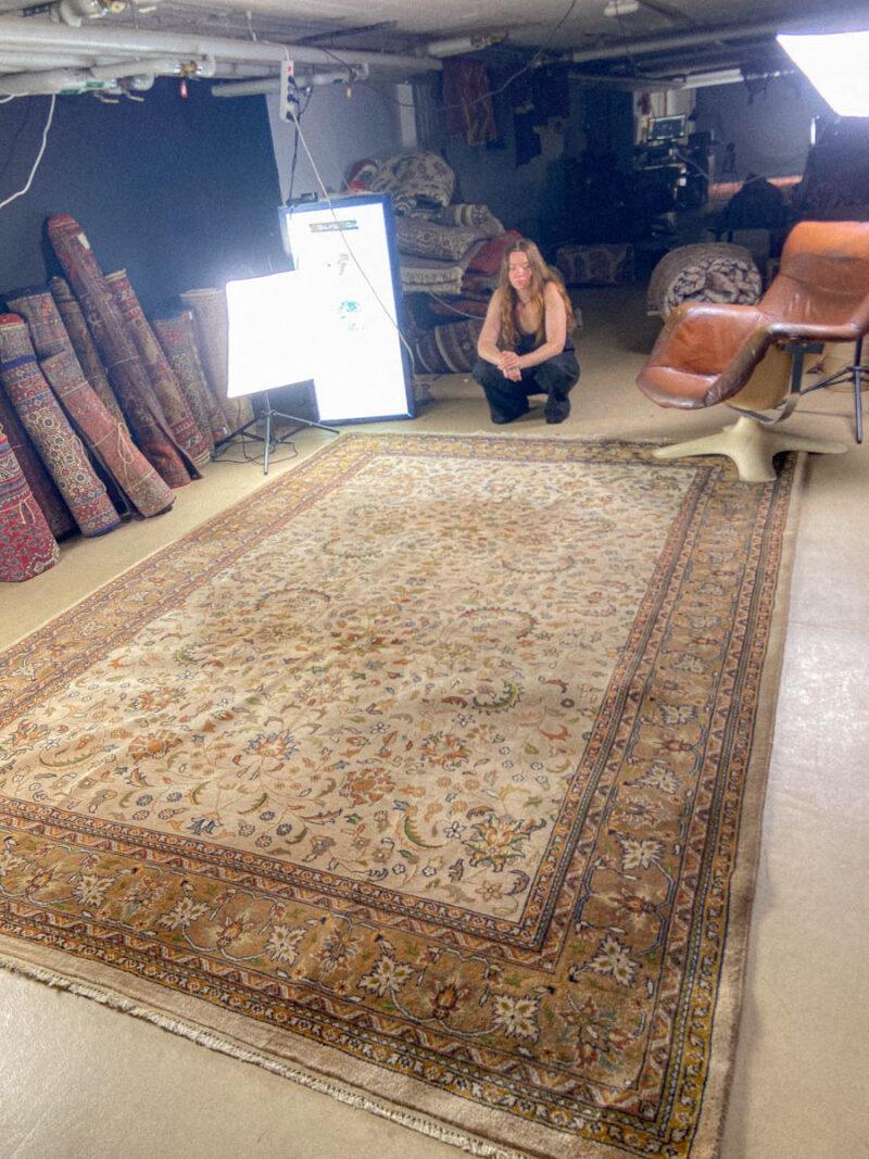 tyrmäävä maanläheinen vintage tabriz 343 x 248 cm