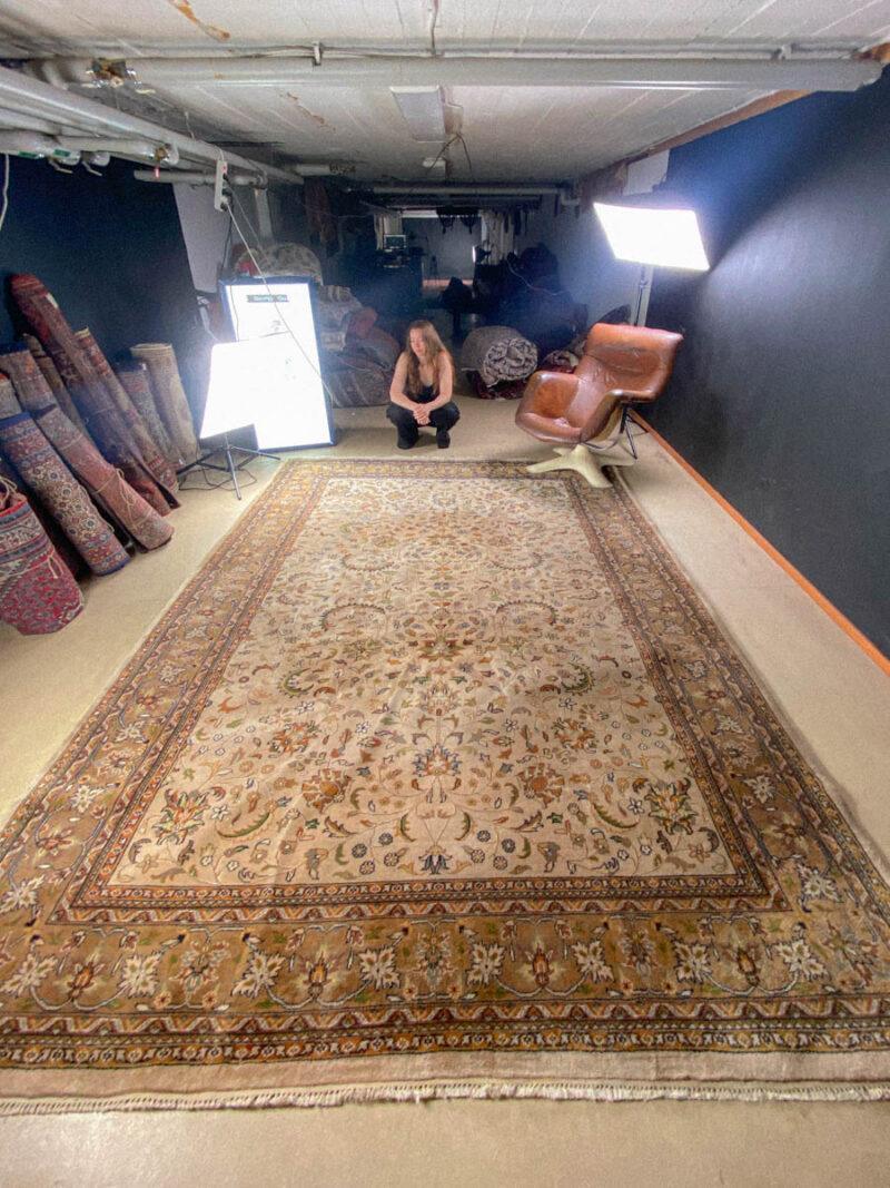 tyrmäävä maanläheinen vintage tabriz 343 x 248 cm