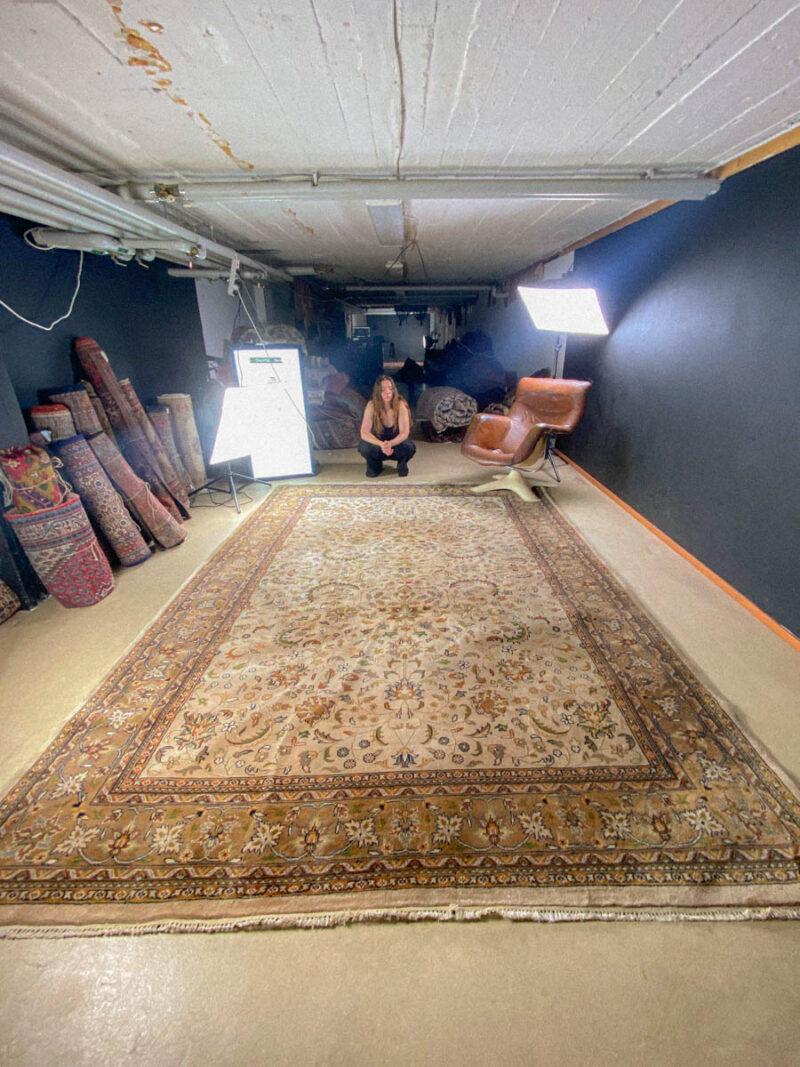 tyrmäävä maanläheinen vintage tabriz 343 x 248 cm