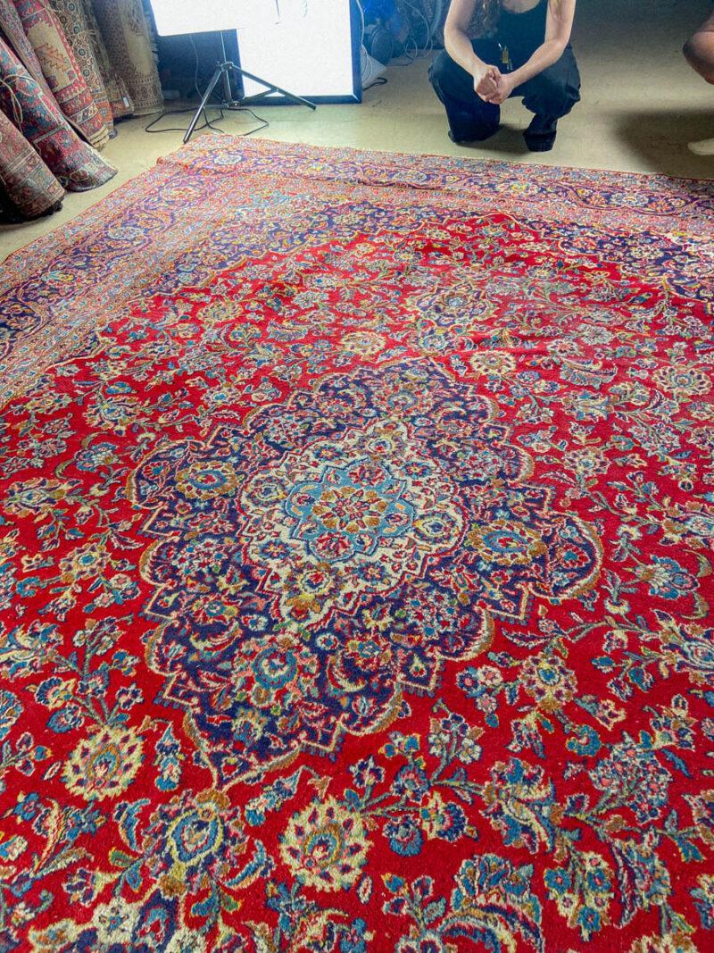 Äärimmäisen yksityiskohtainen palatsikokoinen keshan  400 x 295 cm