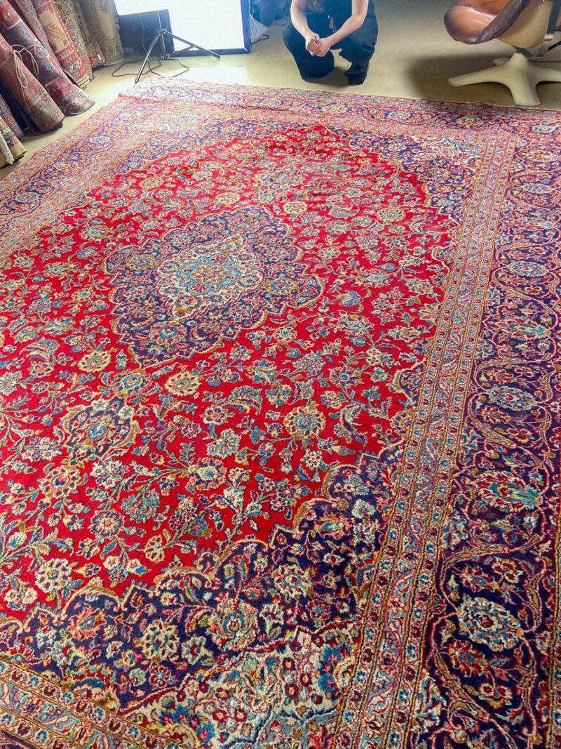 Äärimmäisen yksityiskohtainen palatsikokoinen keshan  400 x 295 cm