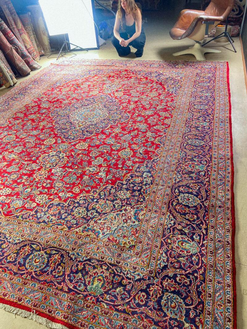Äärimmäisen yksityiskohtainen palatsikokoinen keshan  400 x 295 cm
