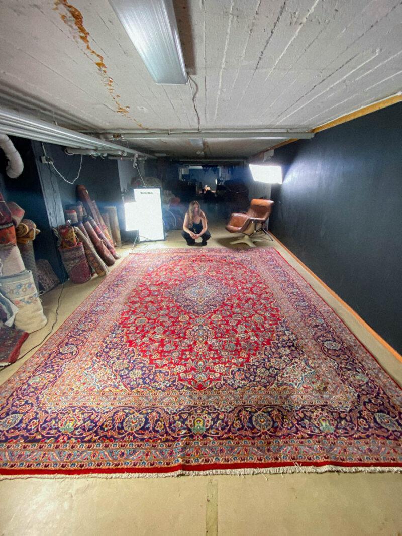 Äärimmäisen yksityiskohtainen palatsikokoinen keshan  400 x 295 cm