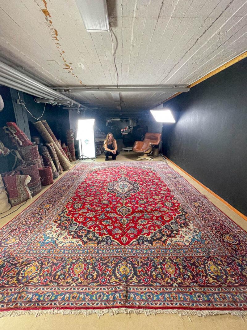 suunnattoman yksityiskohtainen palatsikokoinen keshan  400 x 290 cm