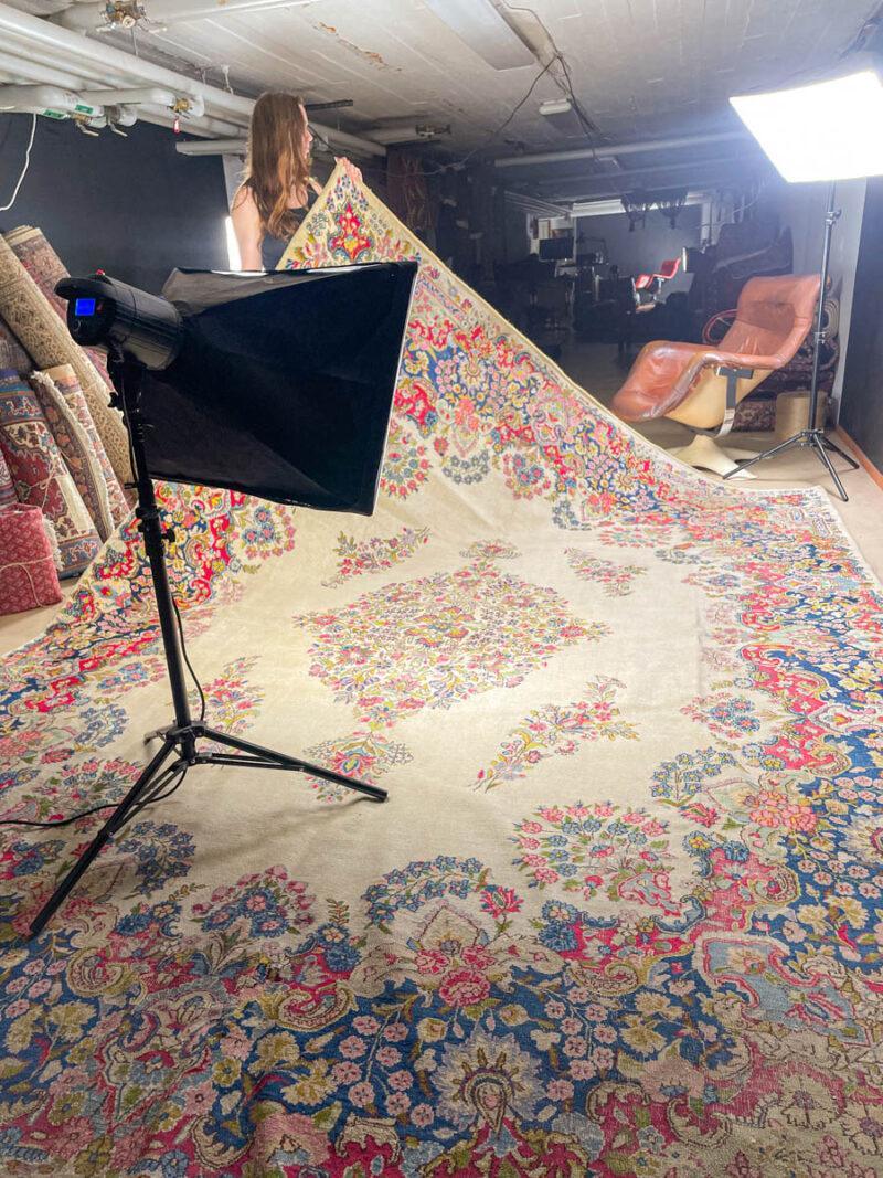 tyrmäävä palatsikokoinen pastelli kirman  375 x 275 cm