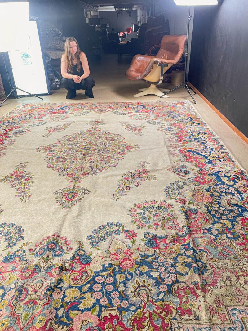 tyrmäävä palatsikokoinen pastelli kirman  375 x 275 cm