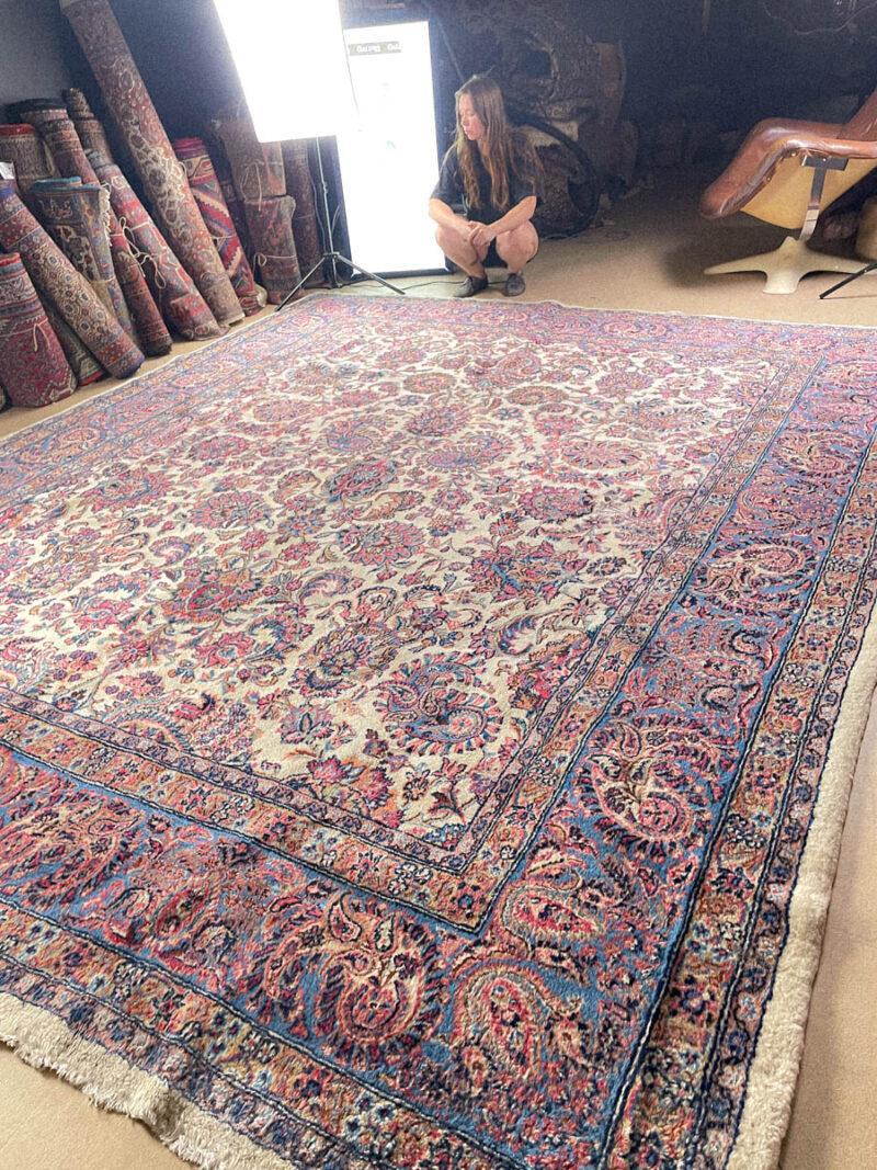 Äärimmäisen yksityiskohtainen palatsikokoinen keshan  415 x 296 cm (kopio)