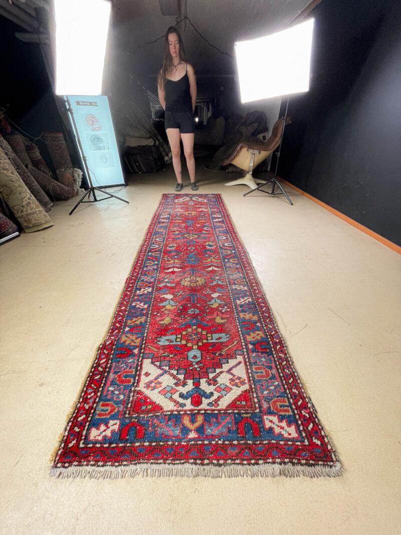 perinteinen hamadan käytävämatto 300 x 90 cm