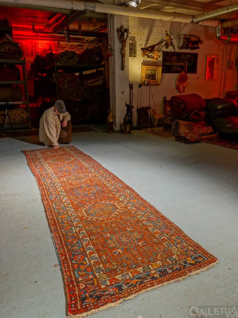 perinteisen kaunis karadja käytävämatto – 345 x 90 cm