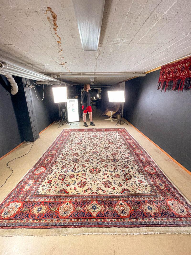 vaalea vintage sarouk 1970 luvulta 360 x 265 cm