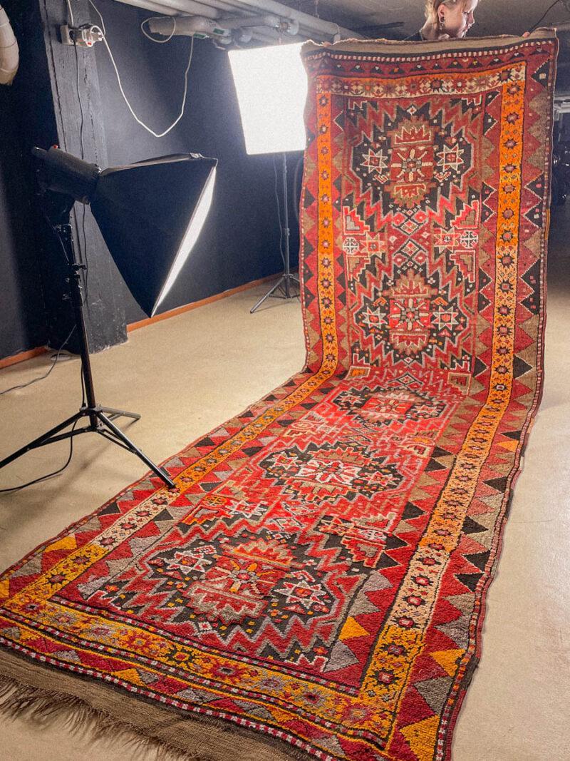 puoliantiikkinen terekeme käytävämatto 375 x 120 cm