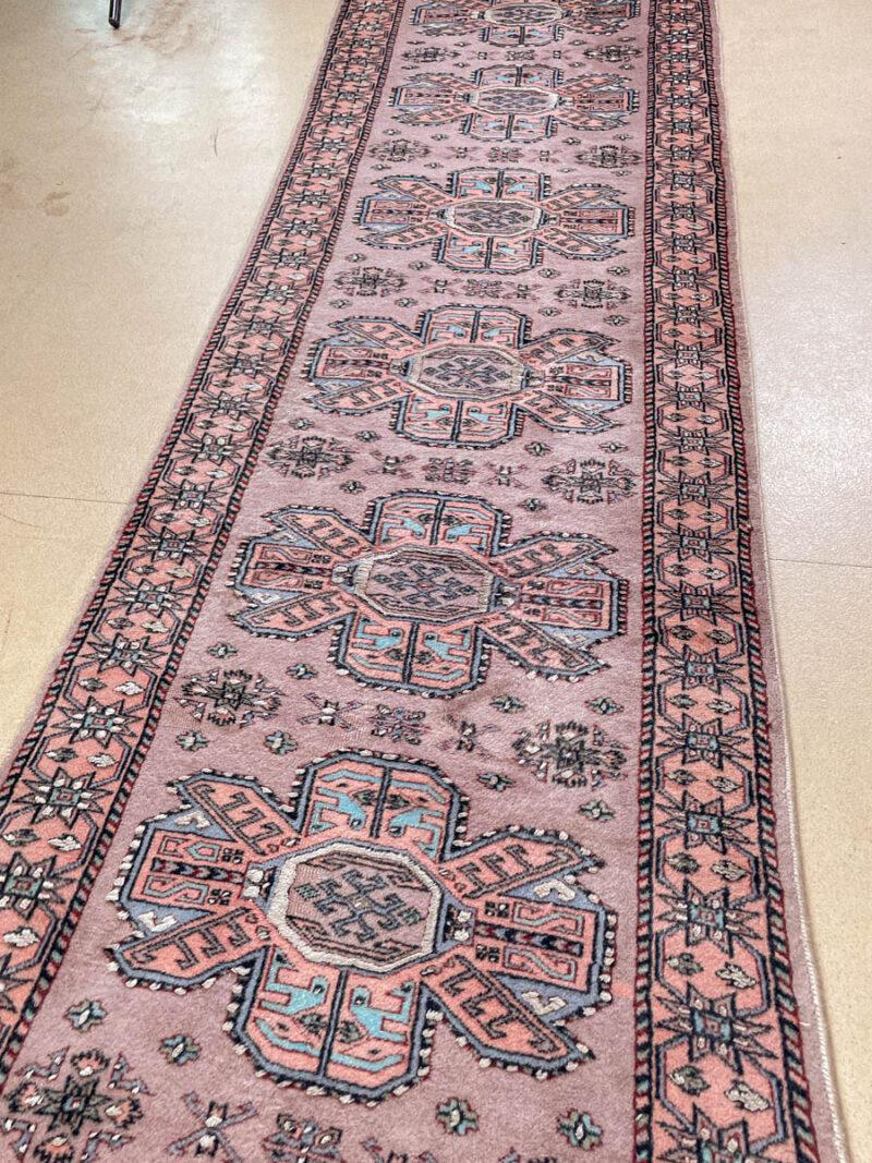 Äärimmäisen harvinainen garadje käytävämatto silkillä 326 x 81 cm
