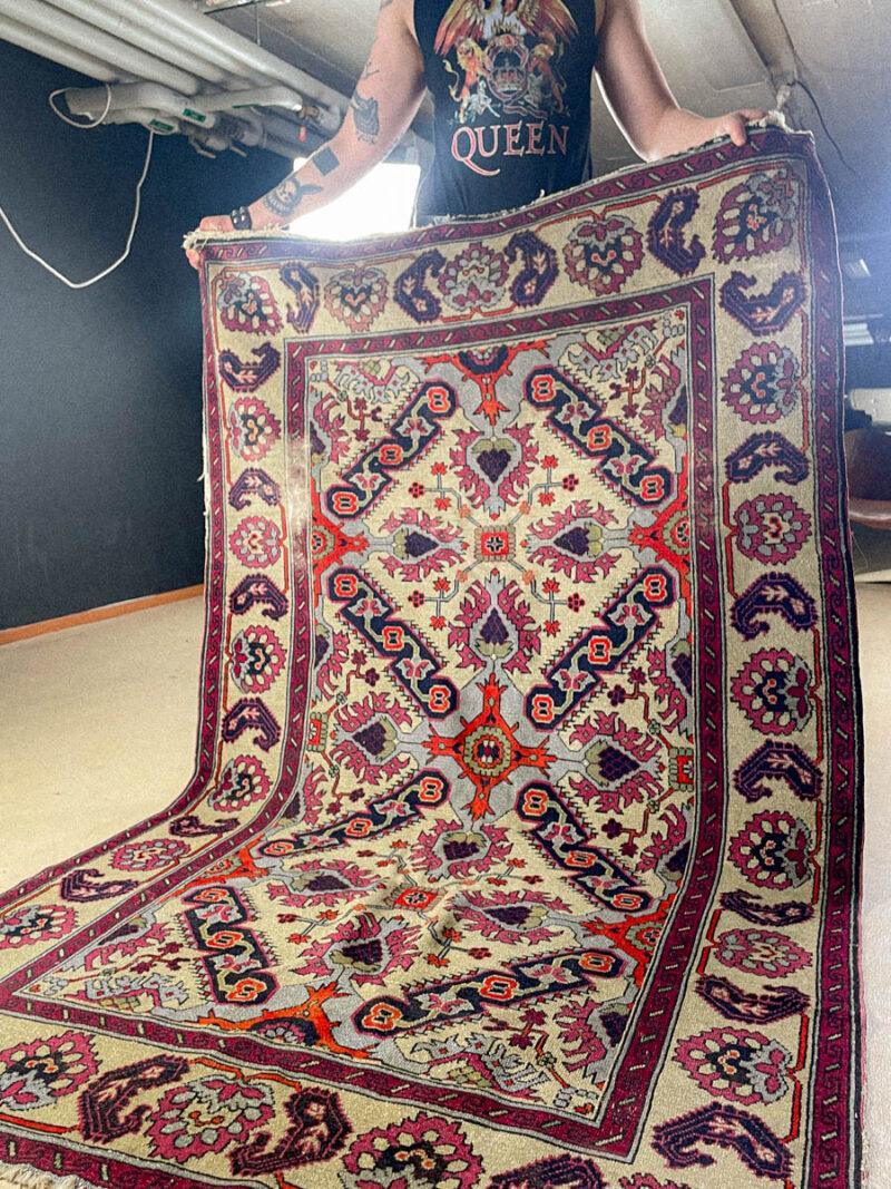 harvinainen vaaleanpunainen lilihan 1970 luvulta 223 x 150 cm (kopio)