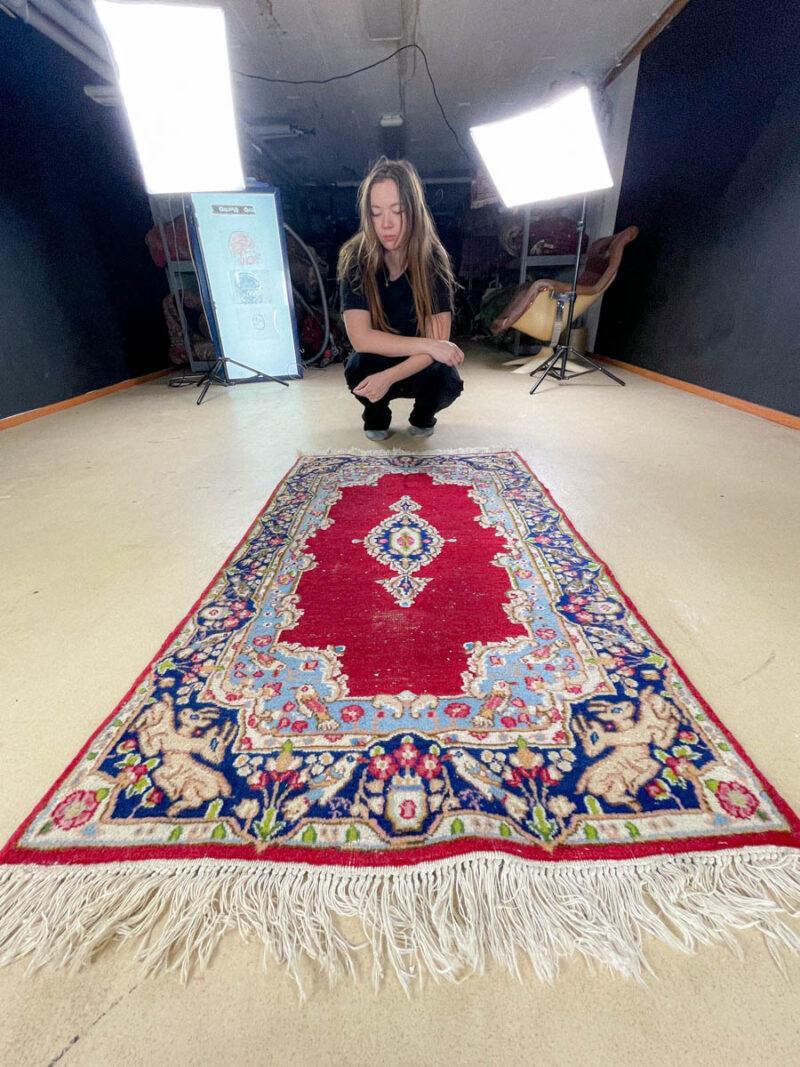 kaunis vintage kirman 143 x 88 cm